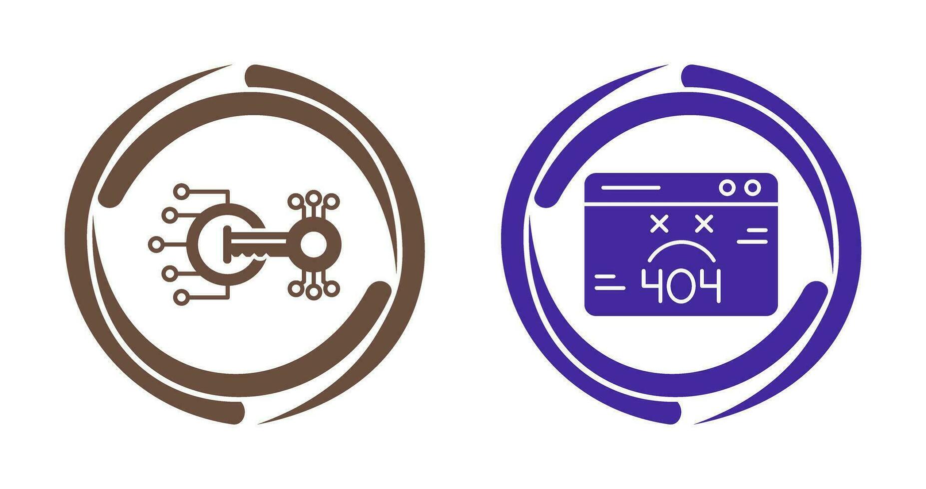 cifrado y 404 error icono vector