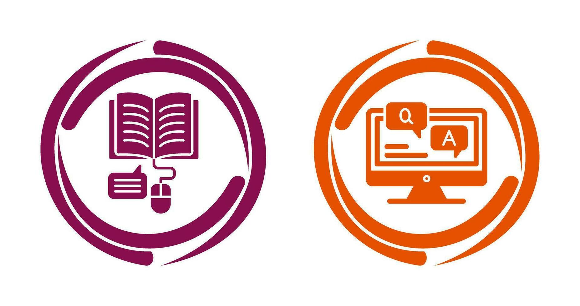 Online Learning and Faq Icon vector