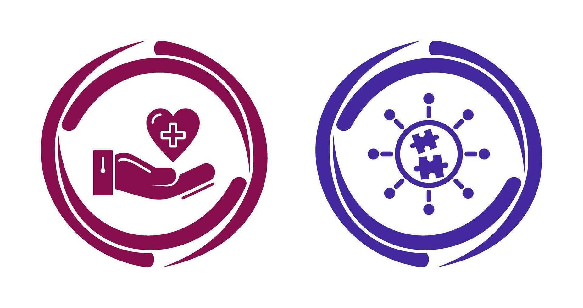 Puzzle and Care Icon vector