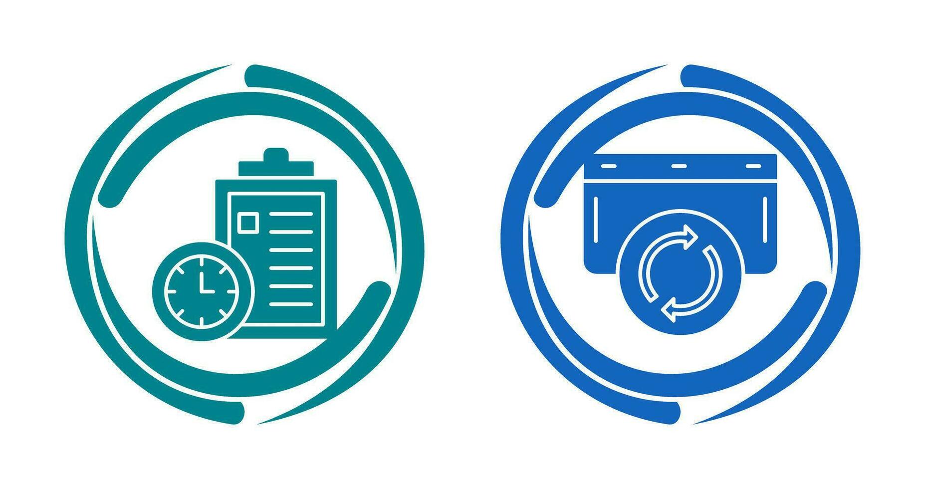 Time Management and Refresh Icon vector