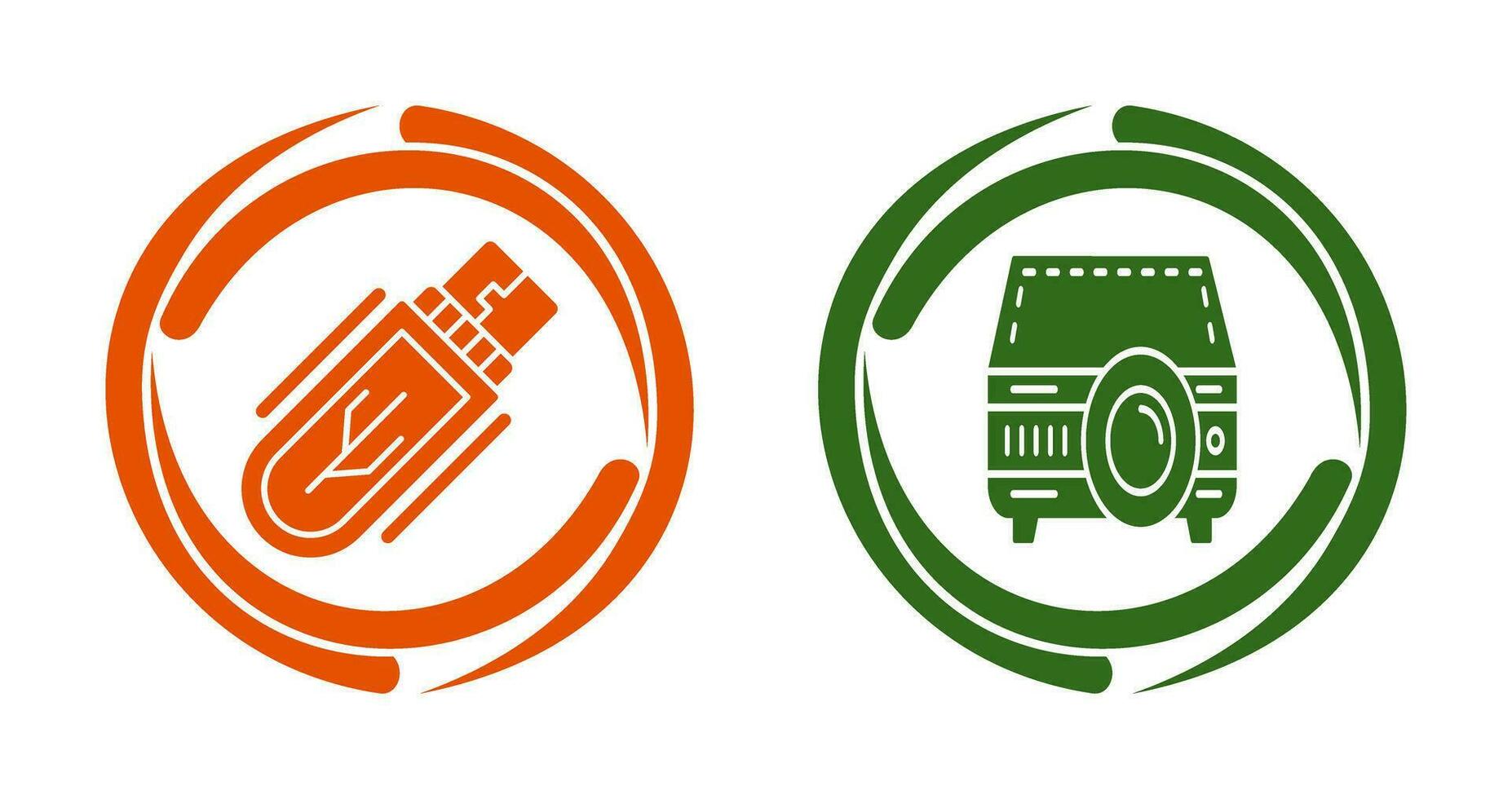 Usb Drive and Projector Icon vector