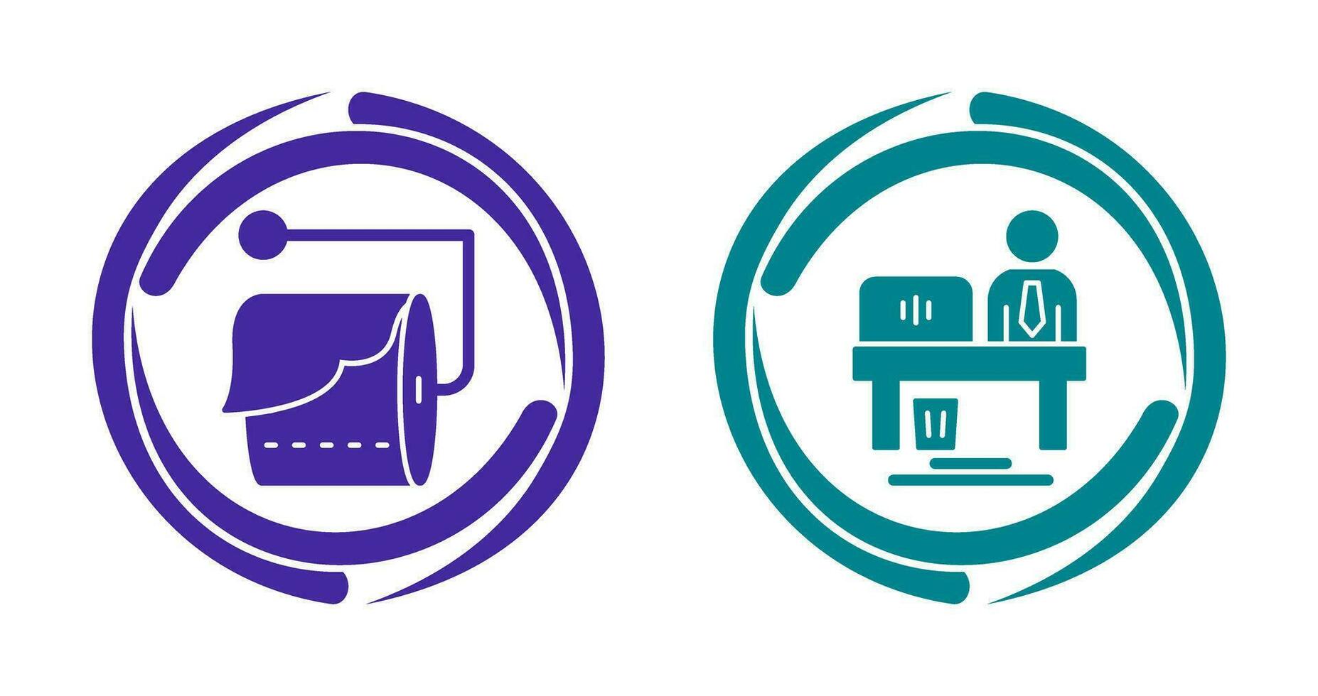 Tissue Roll and Worker Icon vector