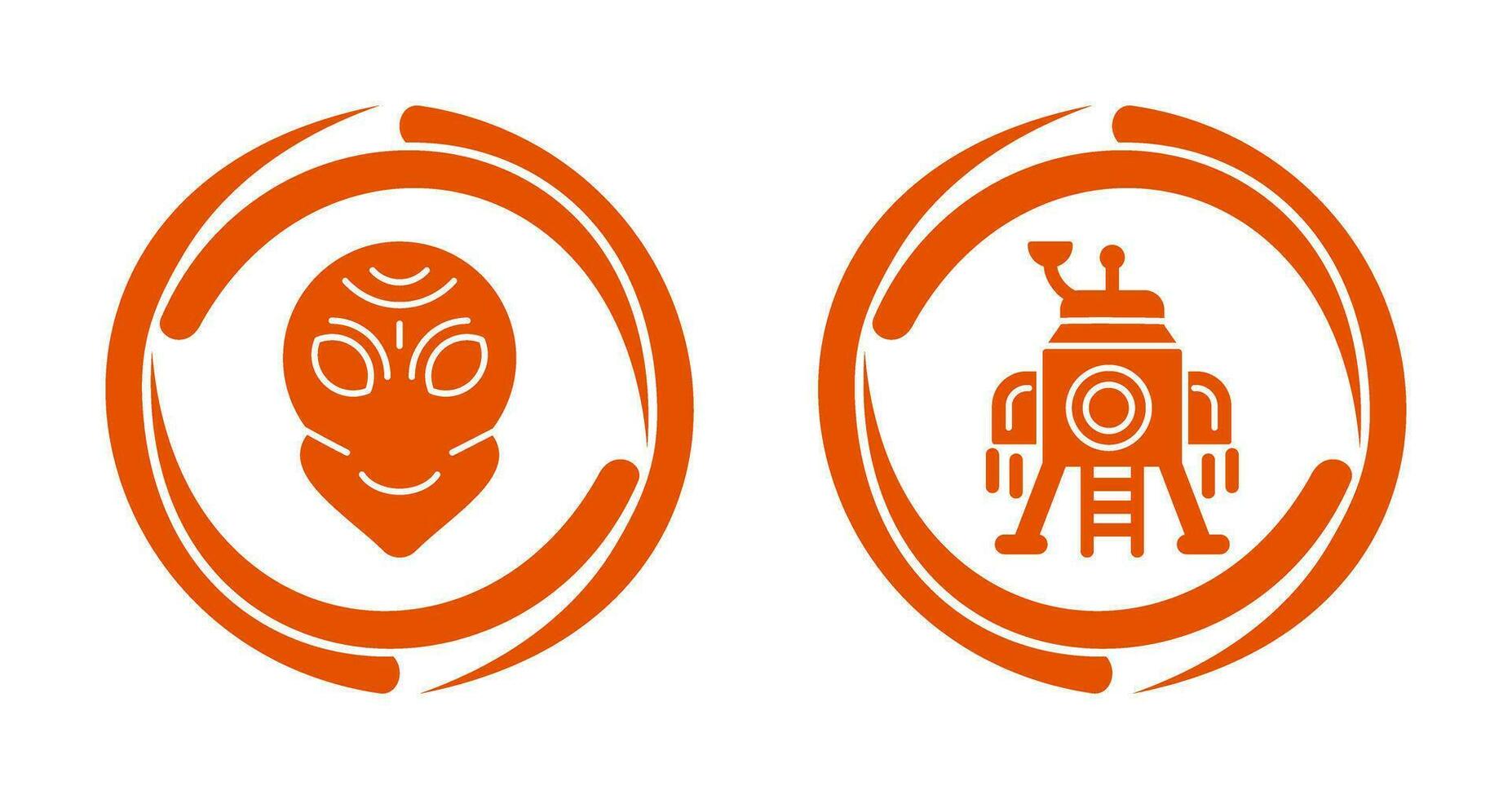 alien and lander Icon vector
