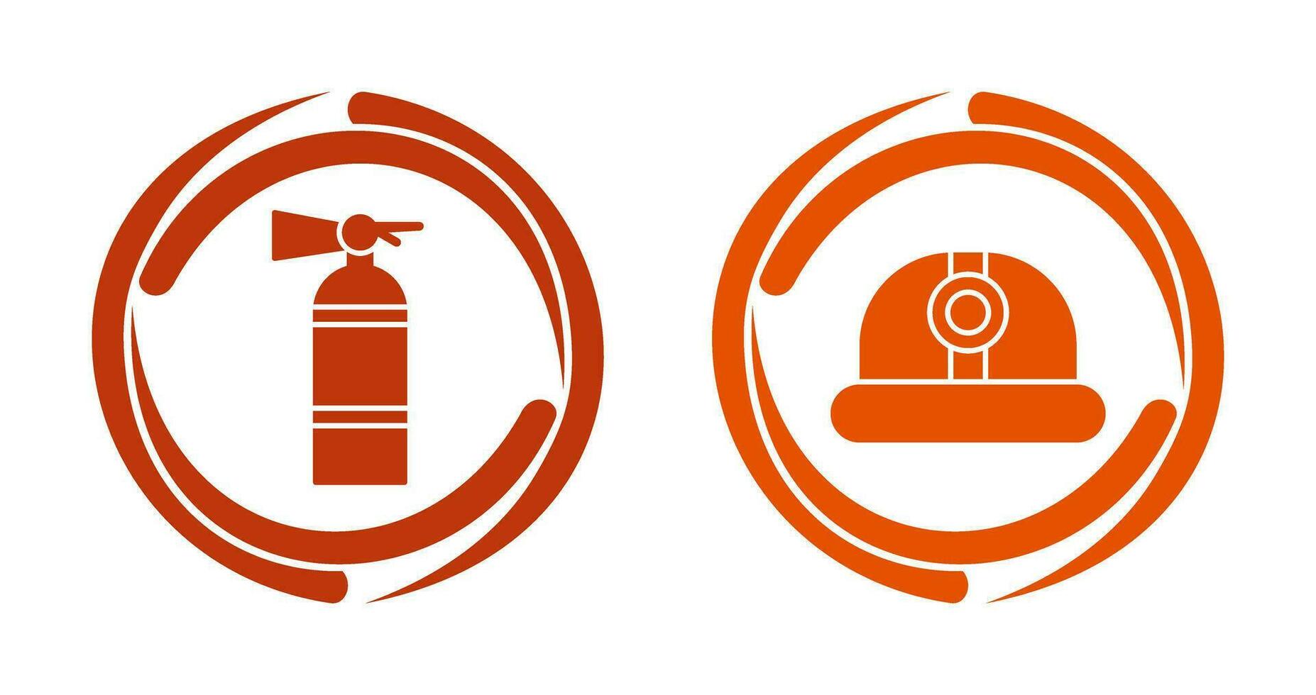 Fire Extinguisher and Hard Hat Icon vector