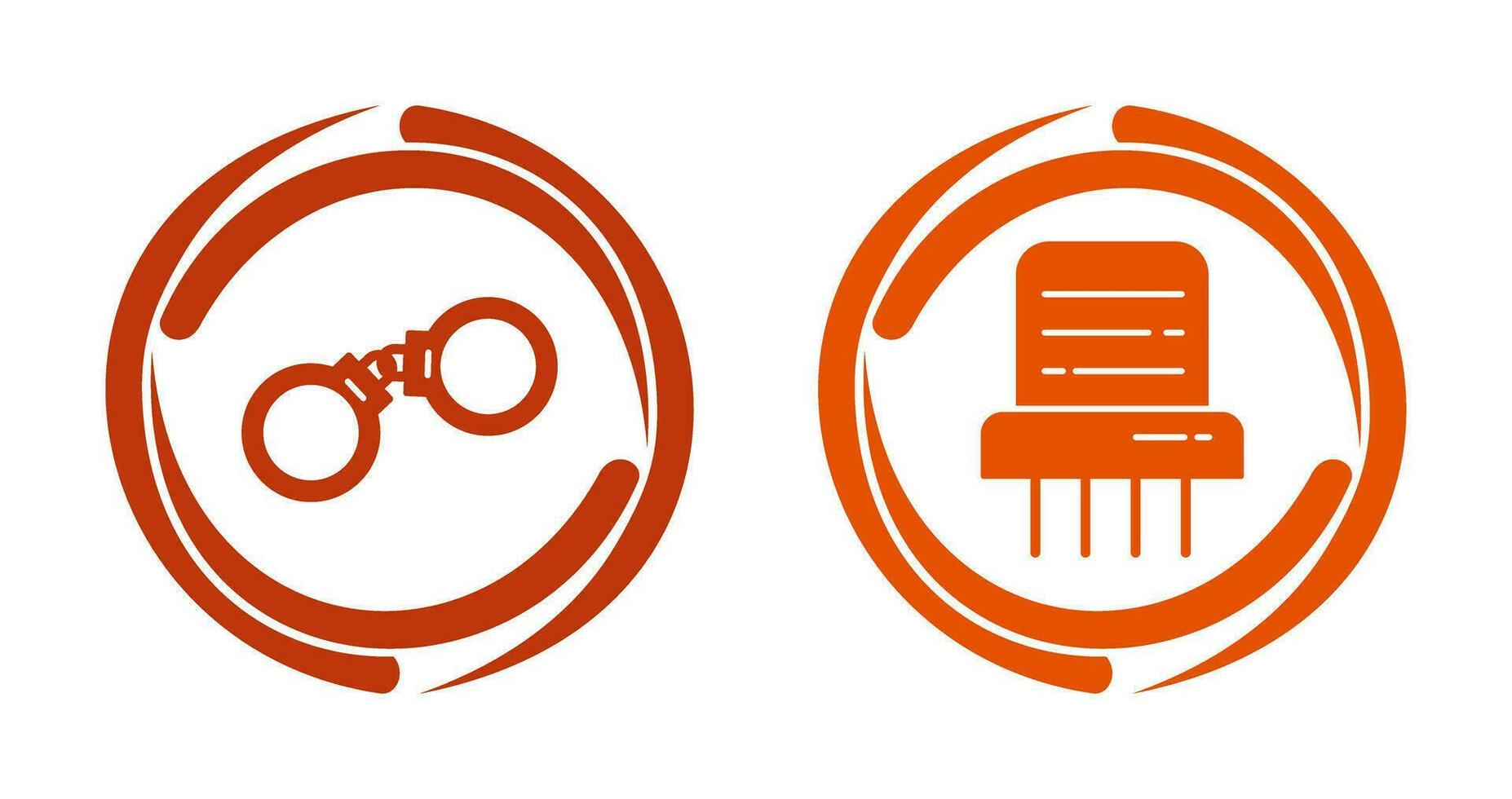 Handcuffs and Paper Shredder Icon vector