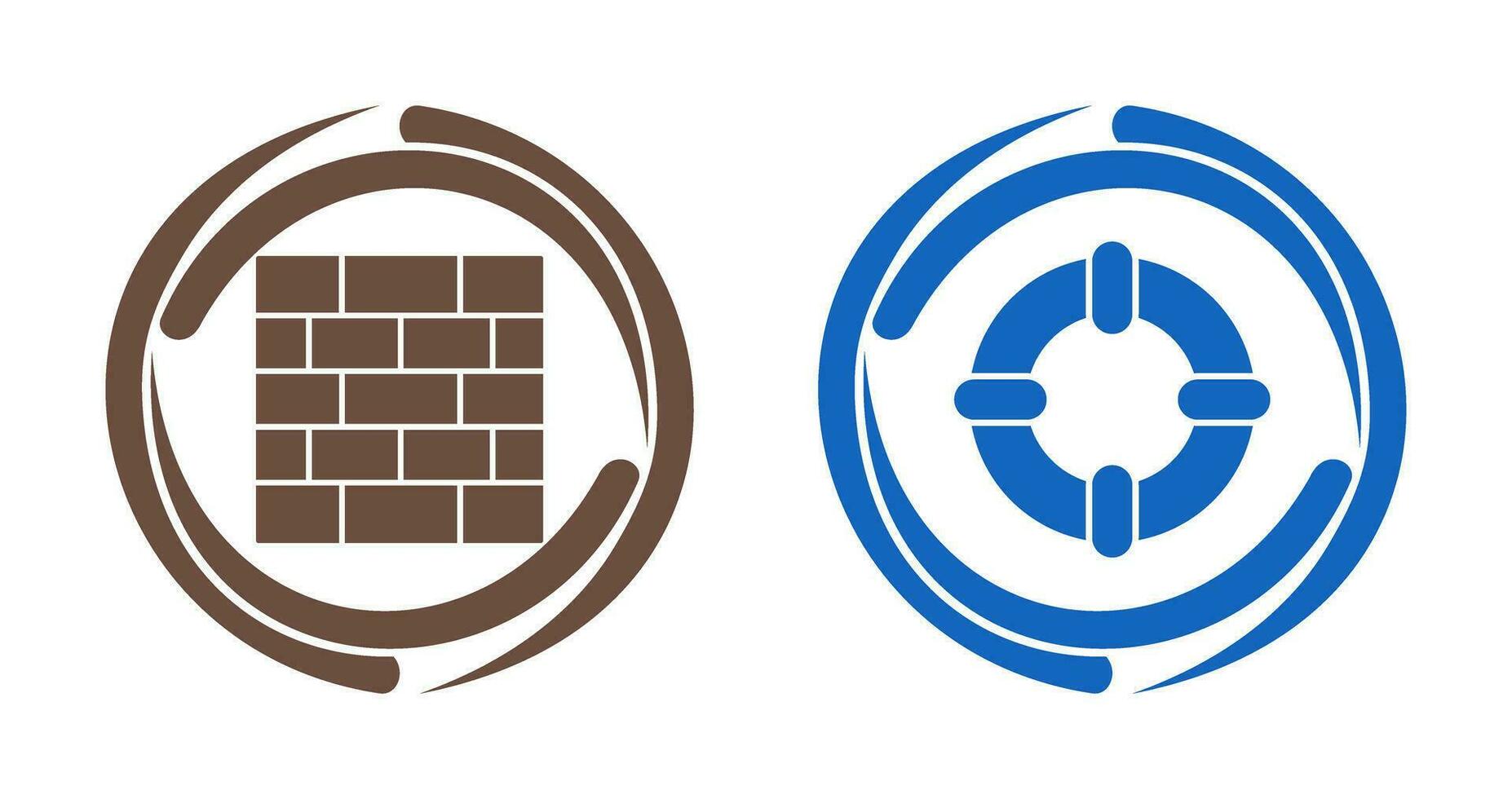 Wall and Life Saver Icon vector