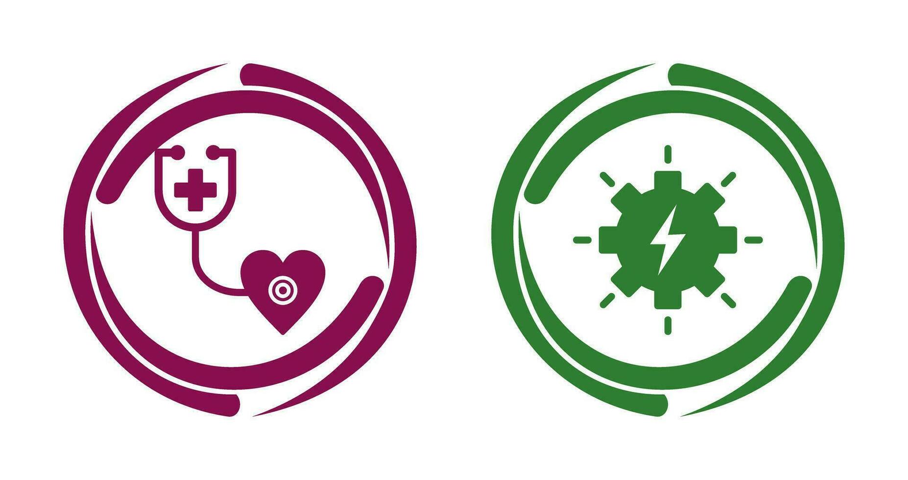 Phonendoscope and Electricity Icon vector