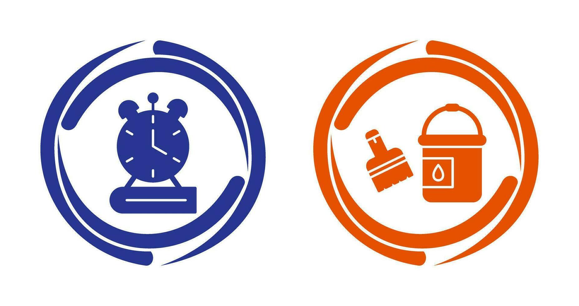 Paint Brush and Alarm Clock Icon vector