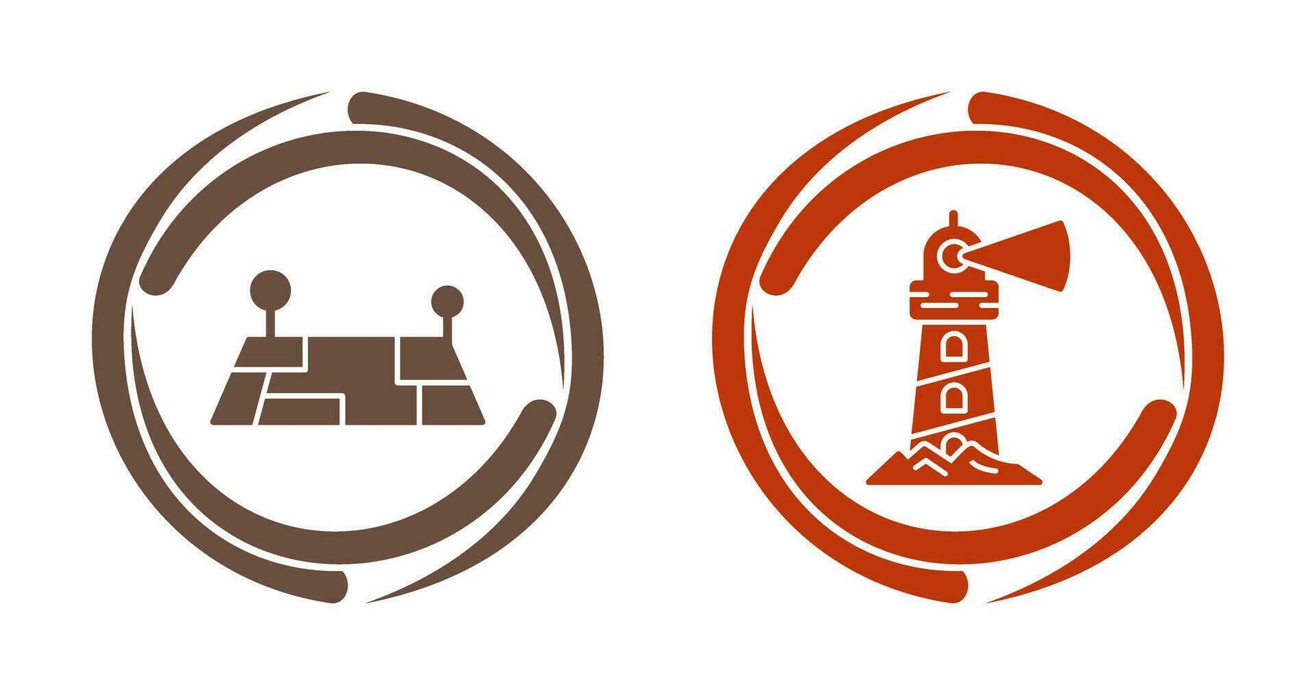 Pin Location and Lighthouse Icon vector