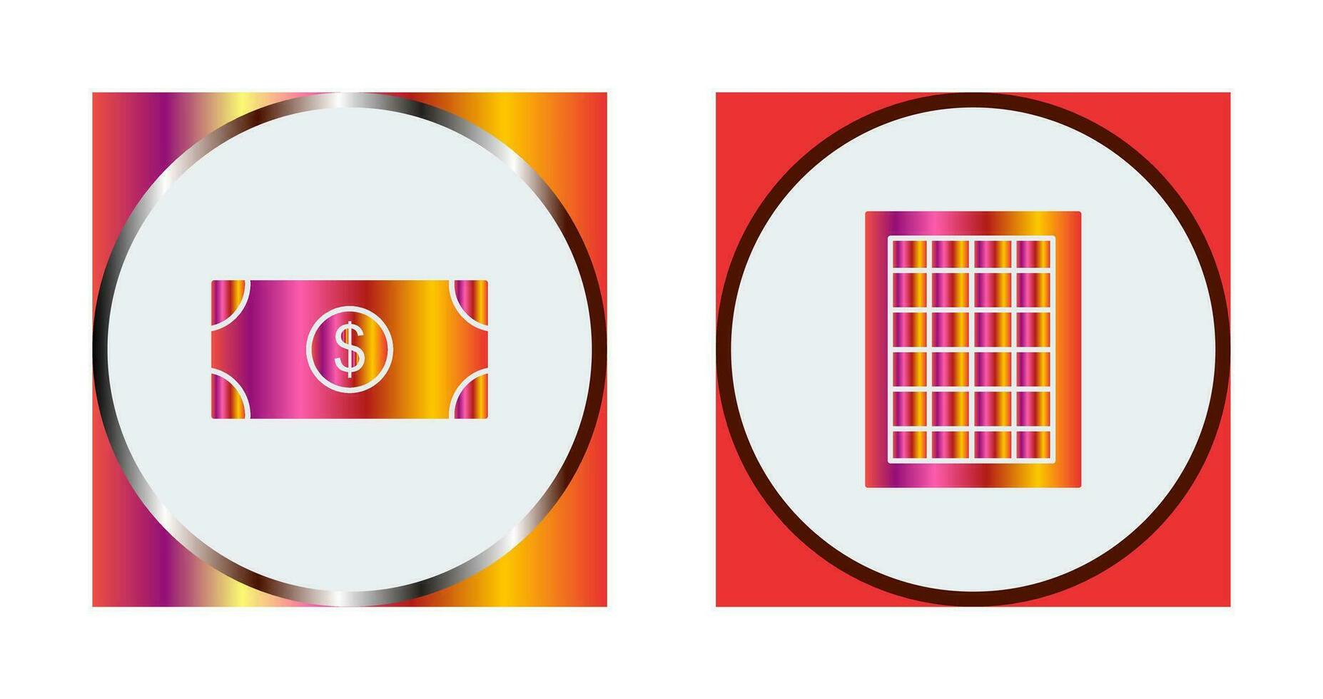 dólar cuenta y mesa de tarifas icono vector