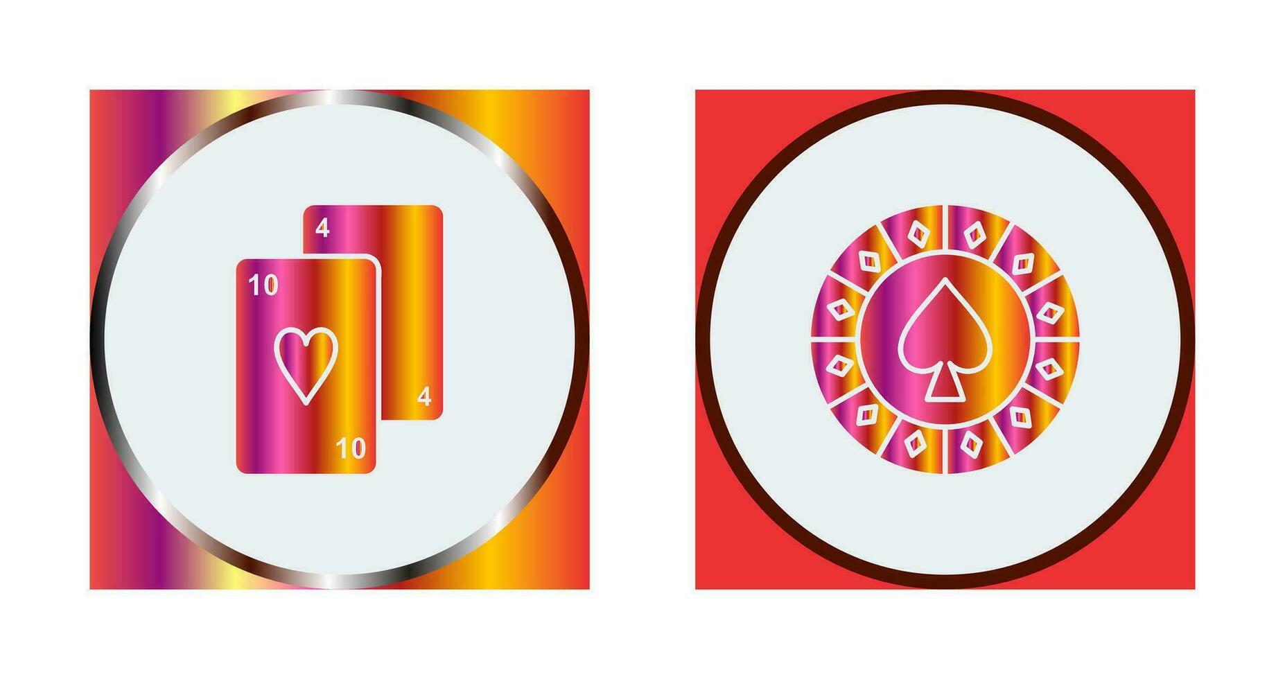 playing cards and spade chips Icon vector