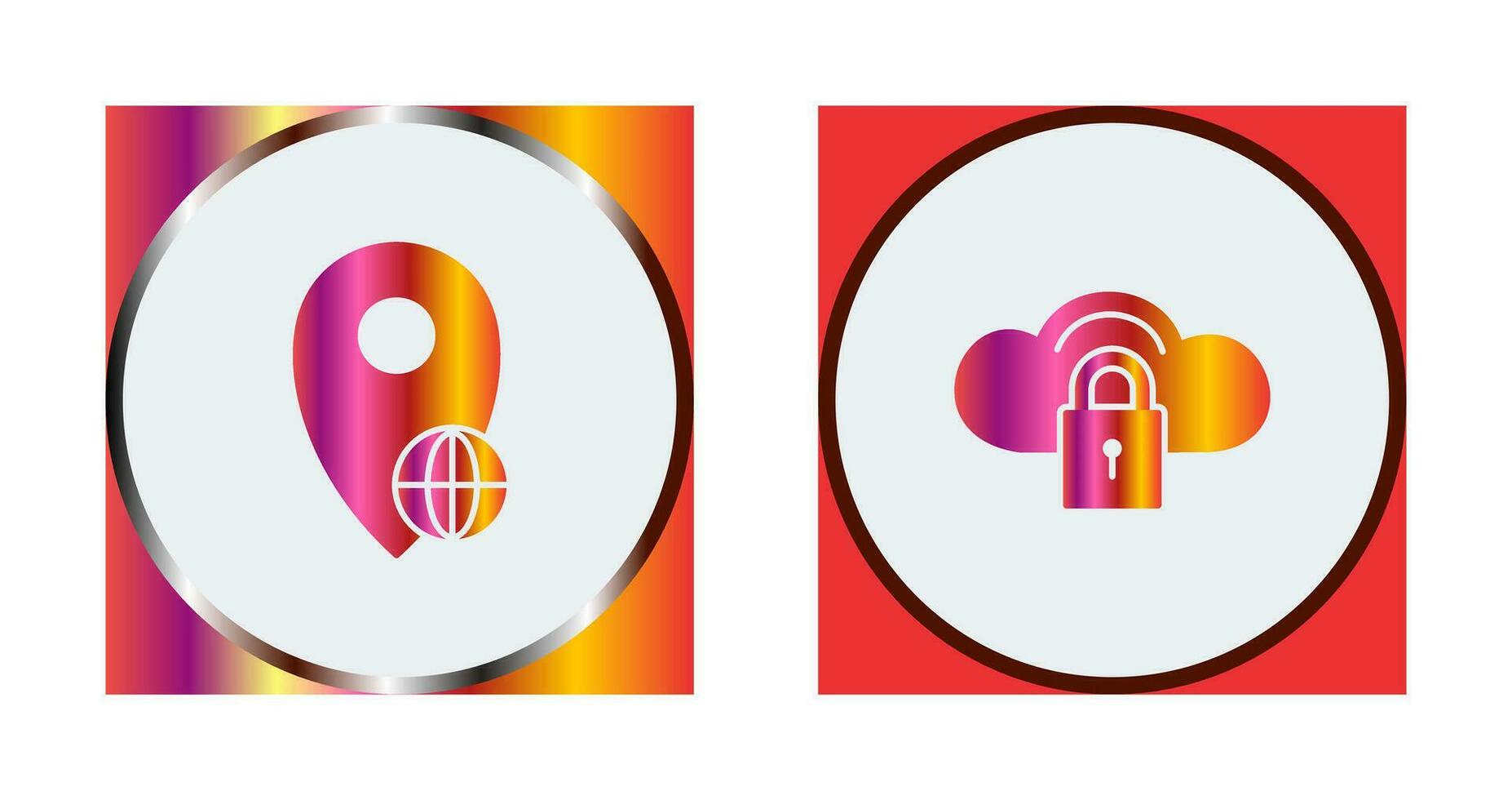 global location and secure cloud  Icon vector