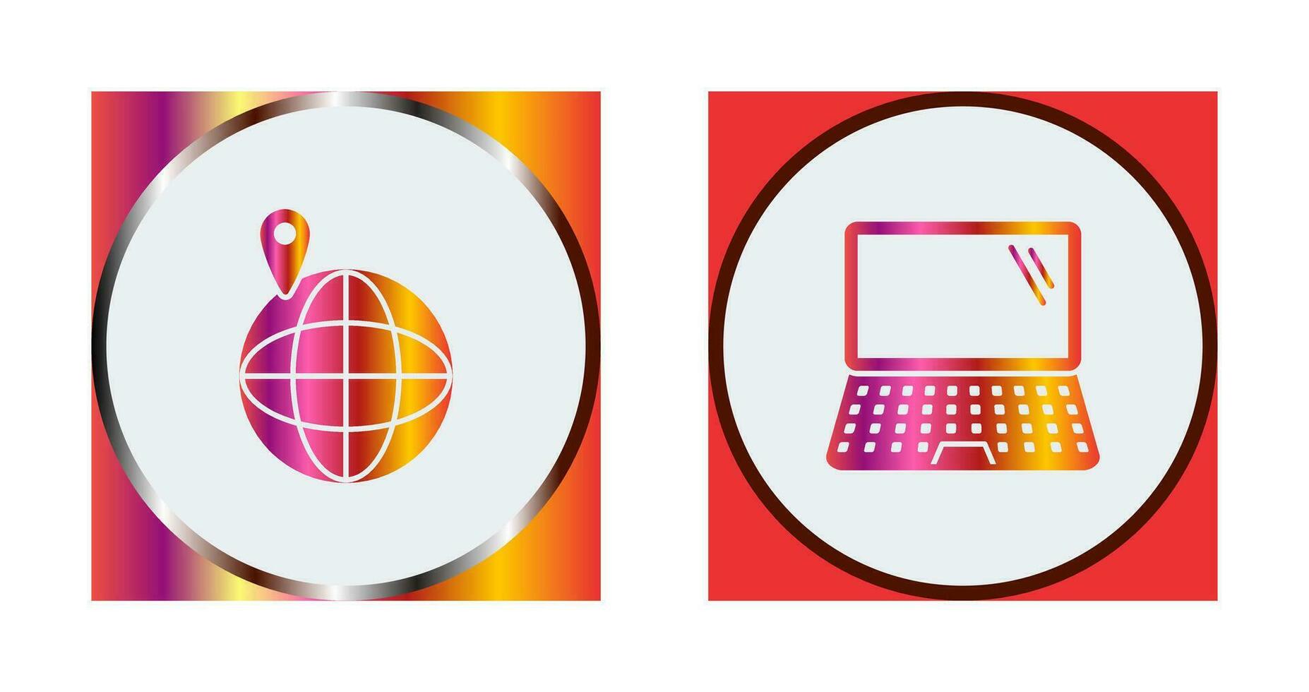 laptop and vacation spots  Icon vector