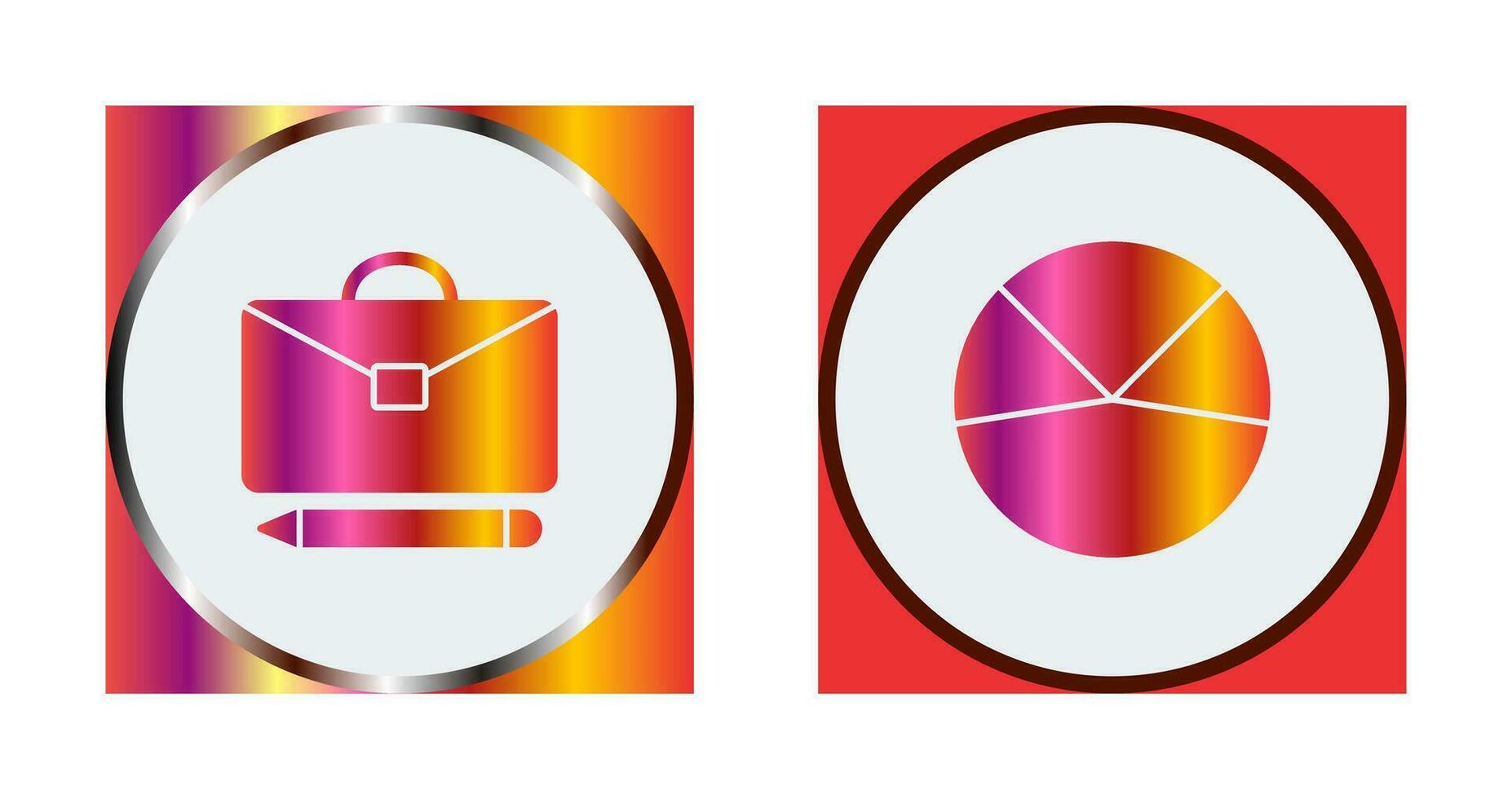 briefcase and pie chart analysis Icon vector