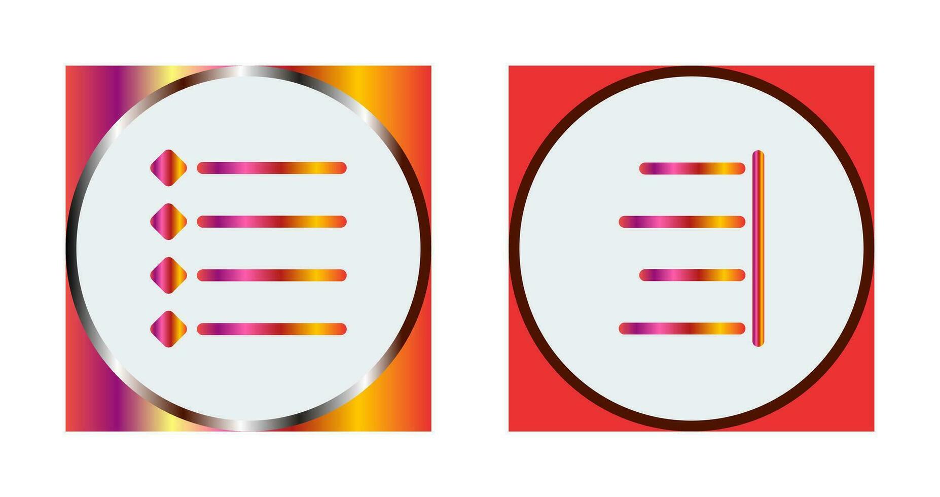 bulleted list and Right align  Icon vector