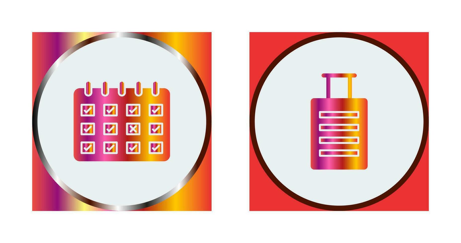 marked calendar and luggage  Icon vector
