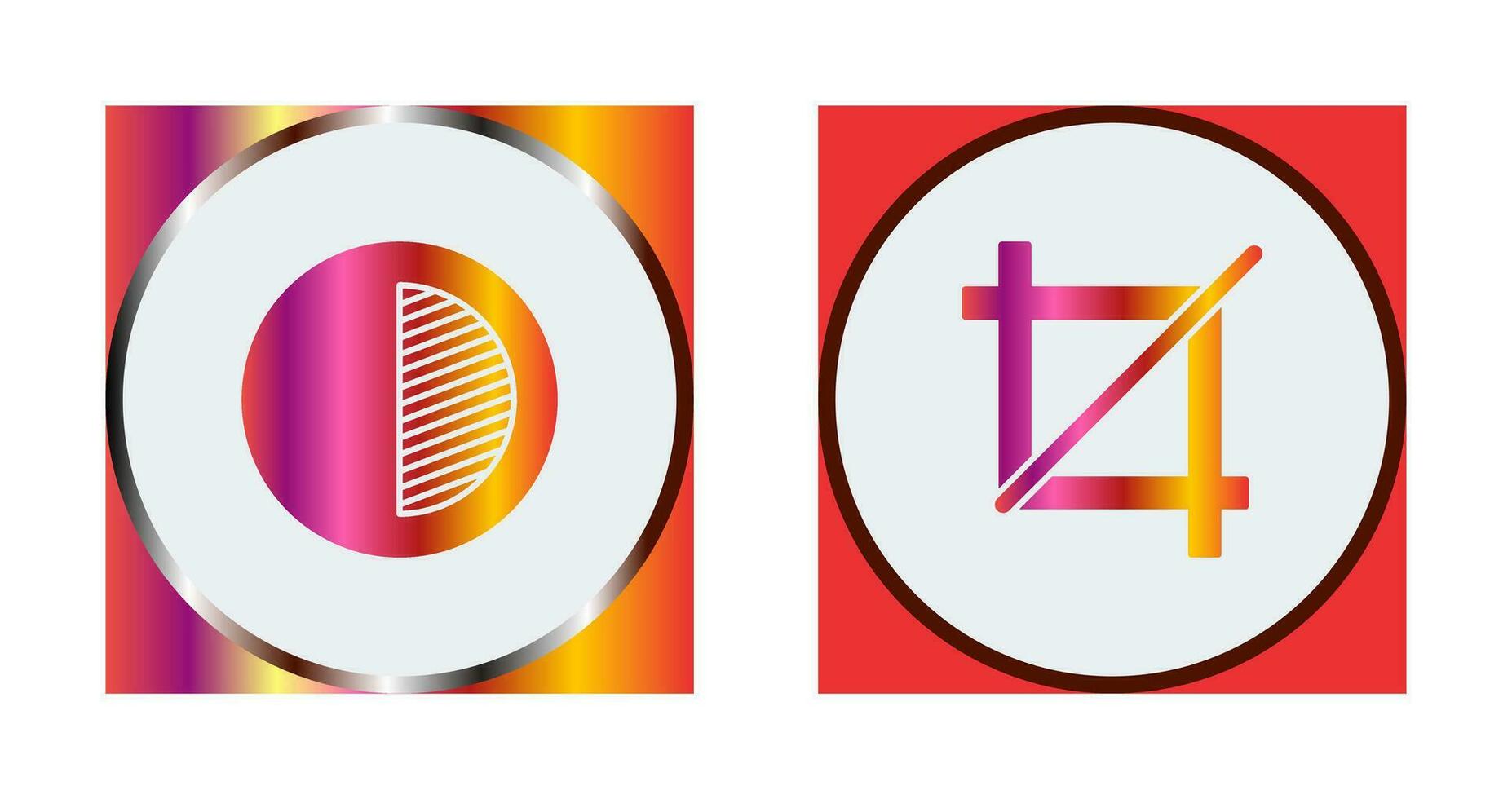 contrast and crop Icon vector
