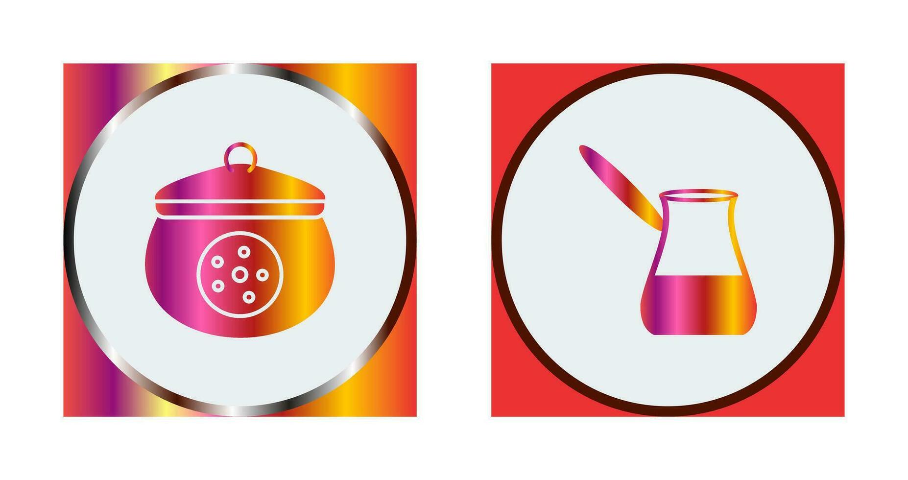 cookie jar and cezve Icon vector