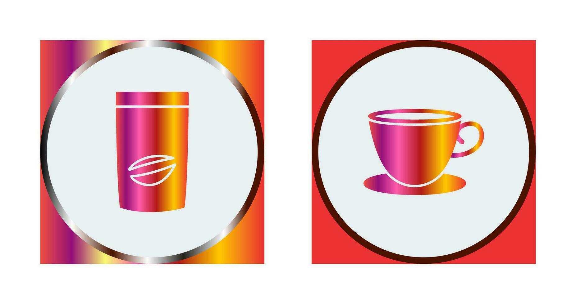 coffee bag and tea cup  Icon vector