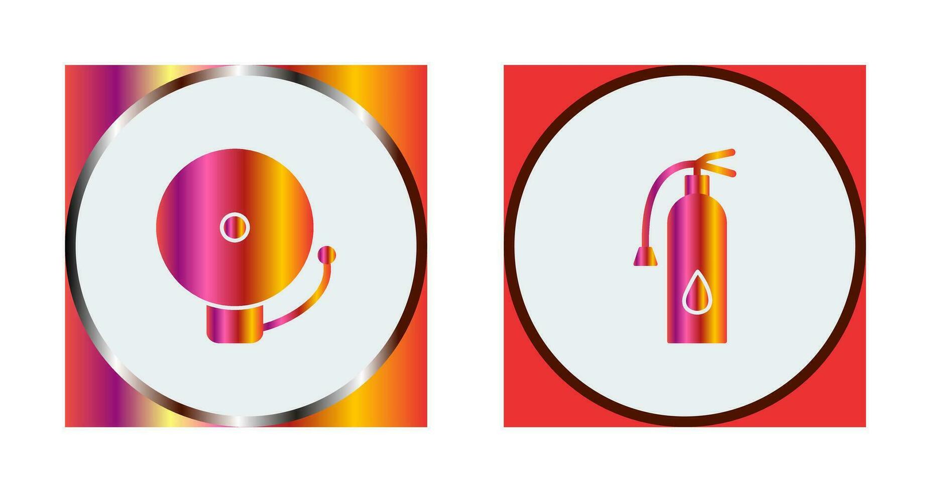 alarm and fire extinguisher Icon vector