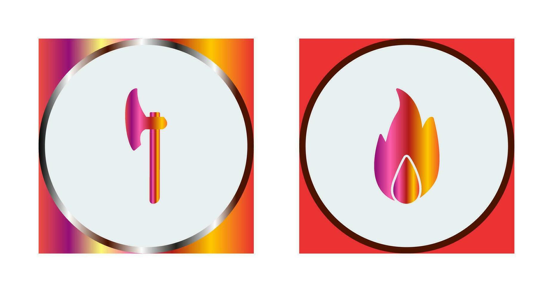 axe and fire  Icon vector