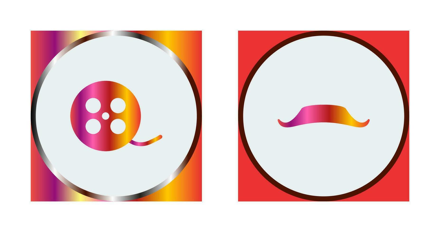 Reel and Moustache Icon vector