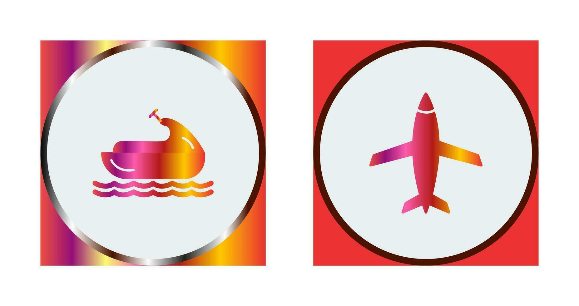 Jet Ski and Plane Icon vector