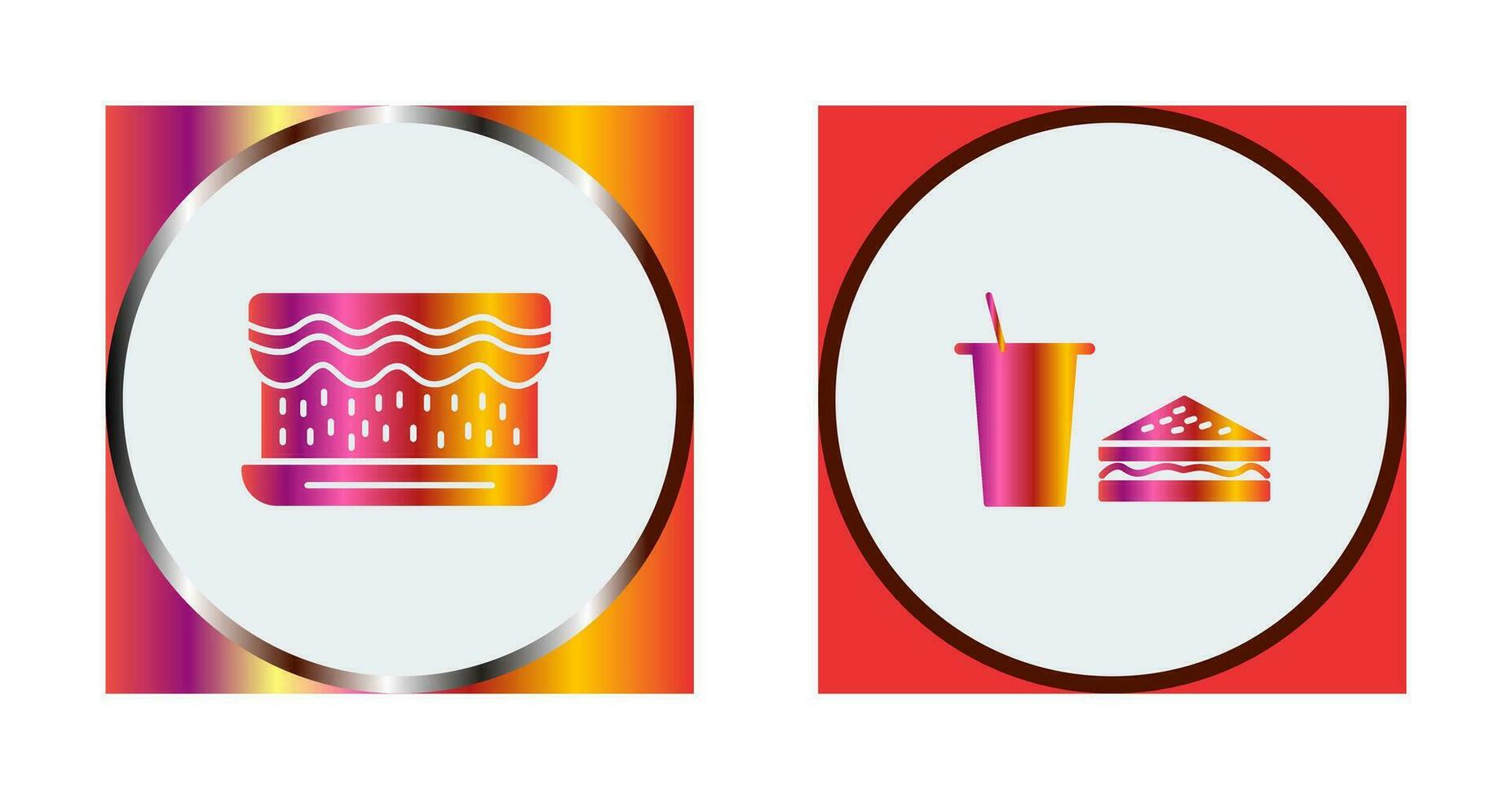 cream cake and lunch bistro Icon vector