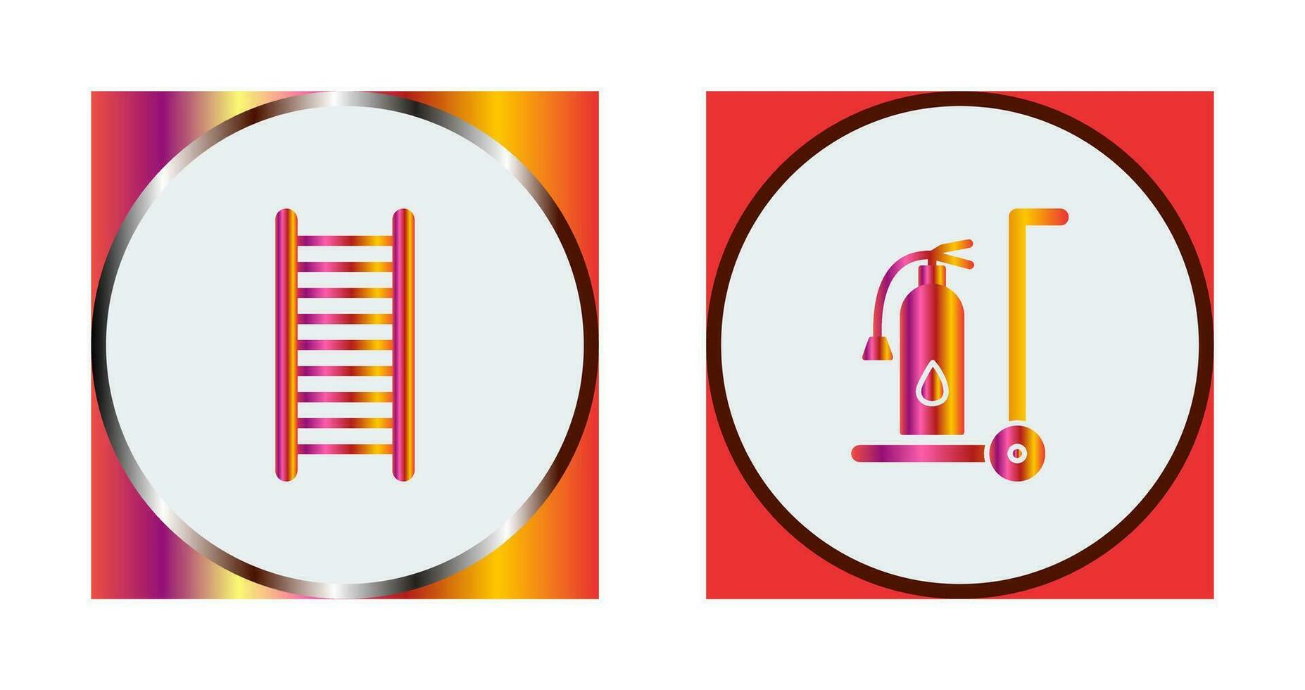 ladders and Moveable extinguisher Icon vector