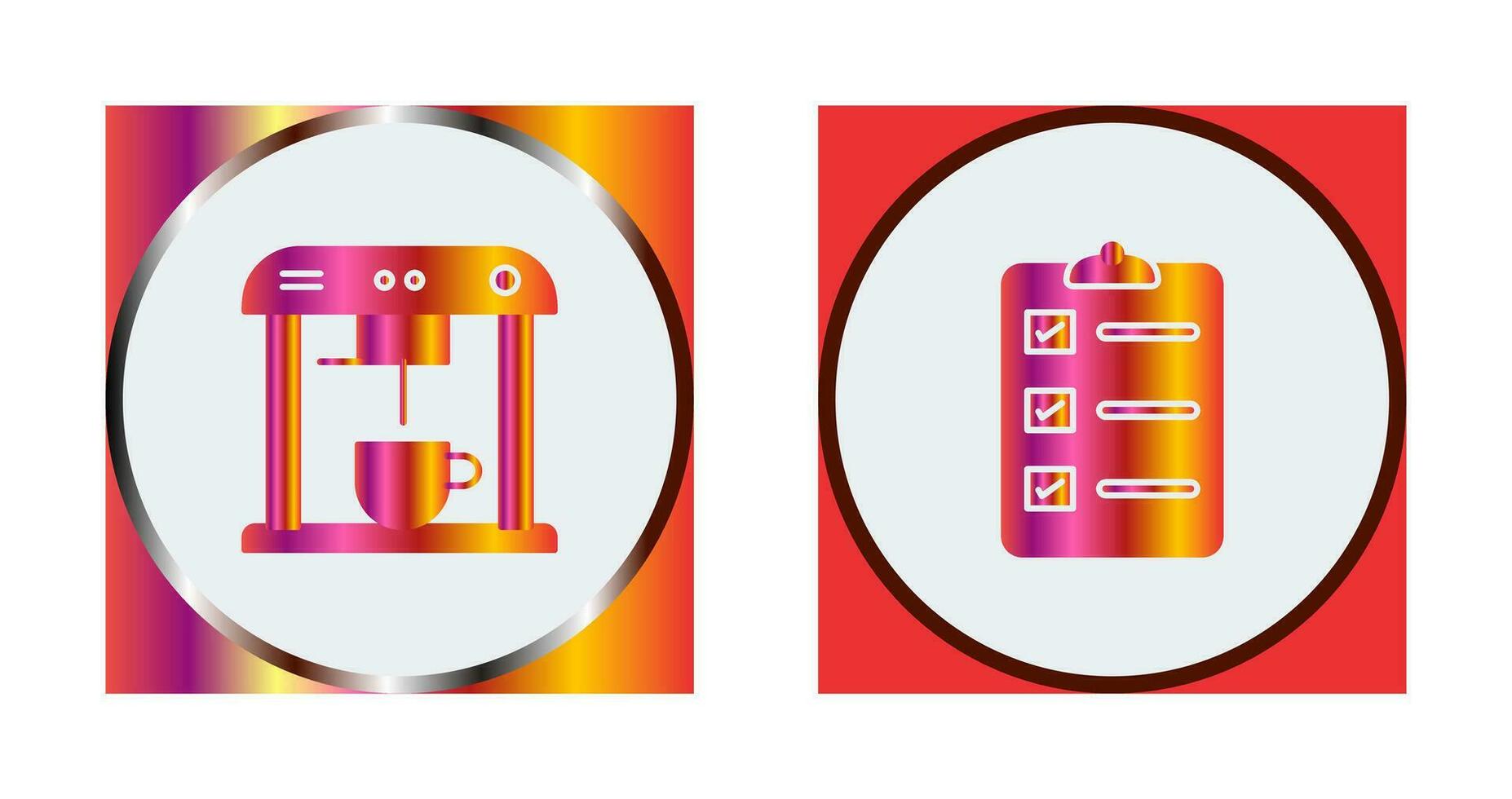 coffee machine and order list Icon vector