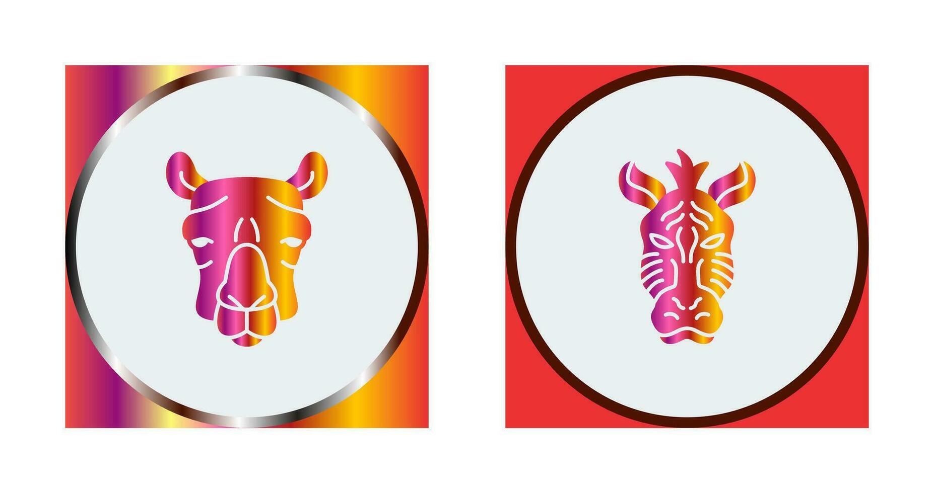 Camel and Zebra Icon vector