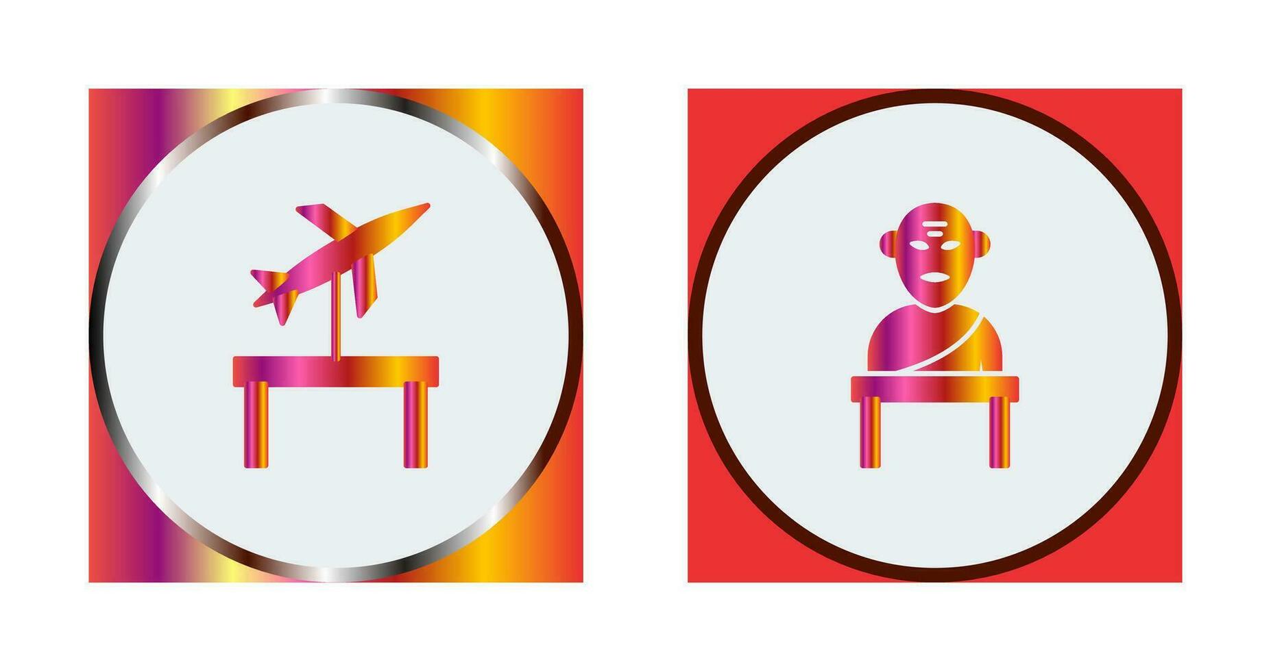 Jet Exhibit and Greek god Icon vector