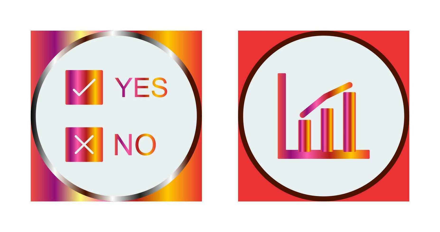 Yes No Option and Statistics Icon vector