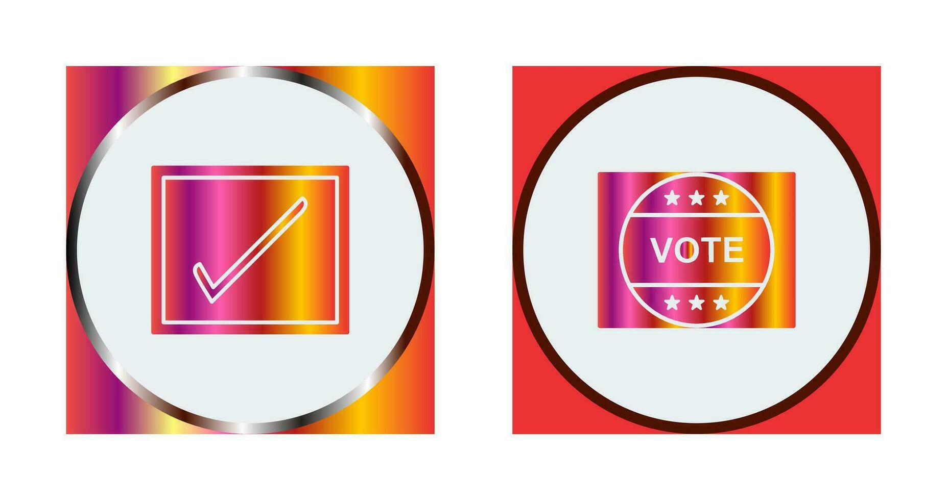 caja y votar pegatina icono vector