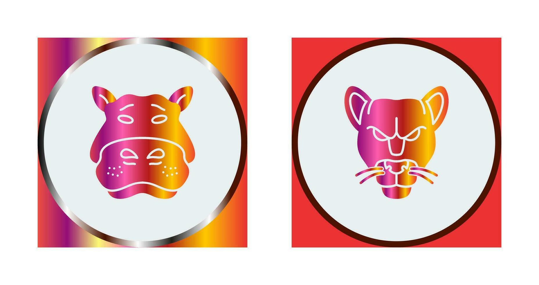 Panther an d Hippo Icon vector