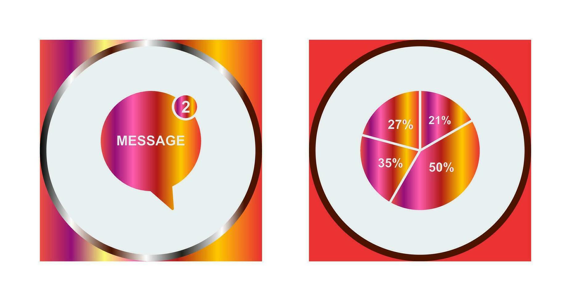 Message Bubbles and Pie Chart Icon vector