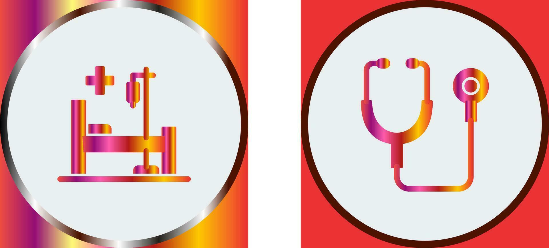 Stethoscope and Hospital Icon vector