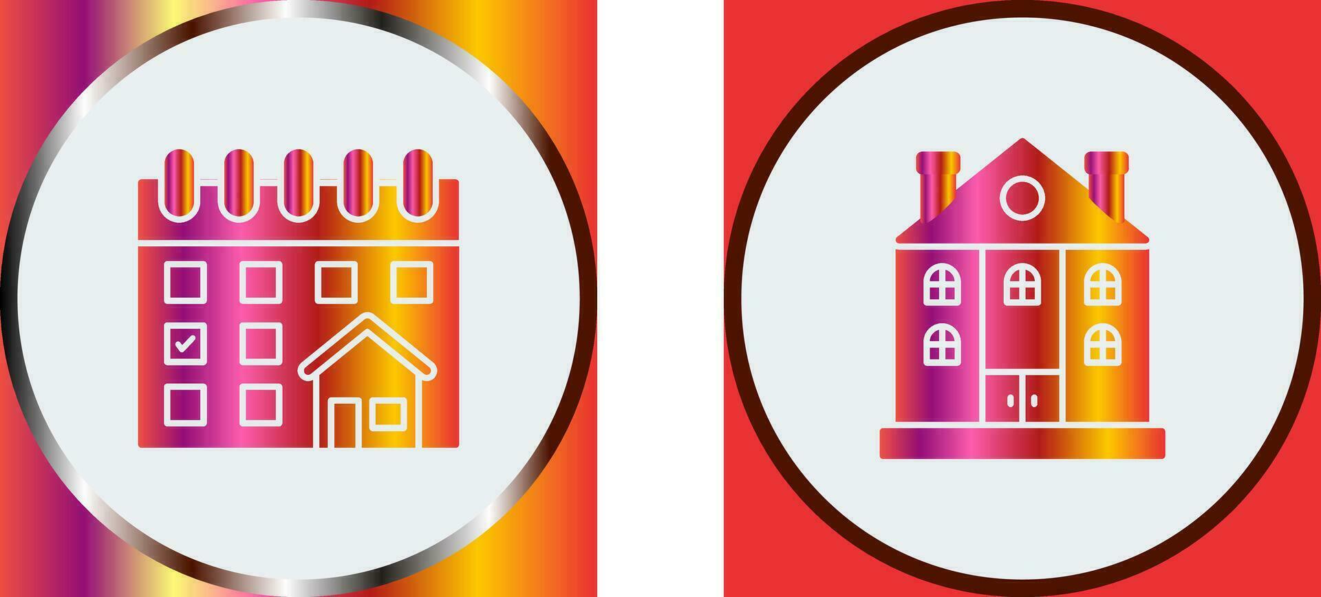 Calendar and Mansion Icon vector