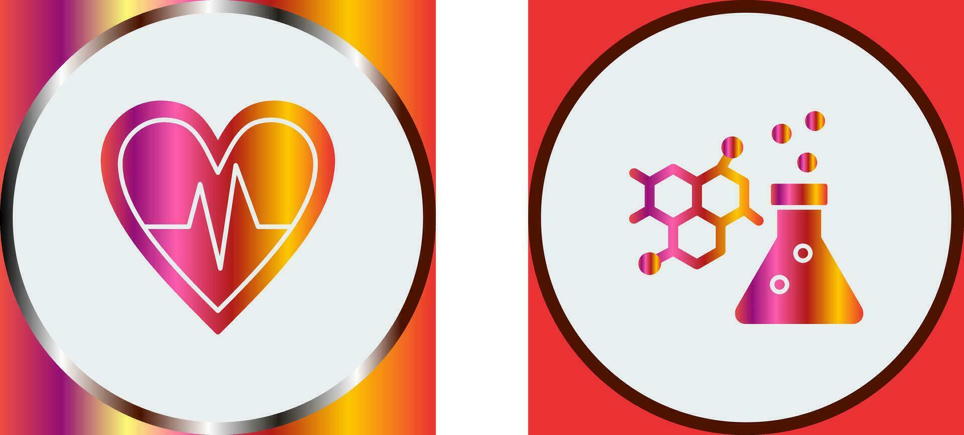 Cardiogram and Chemistry Icon vector