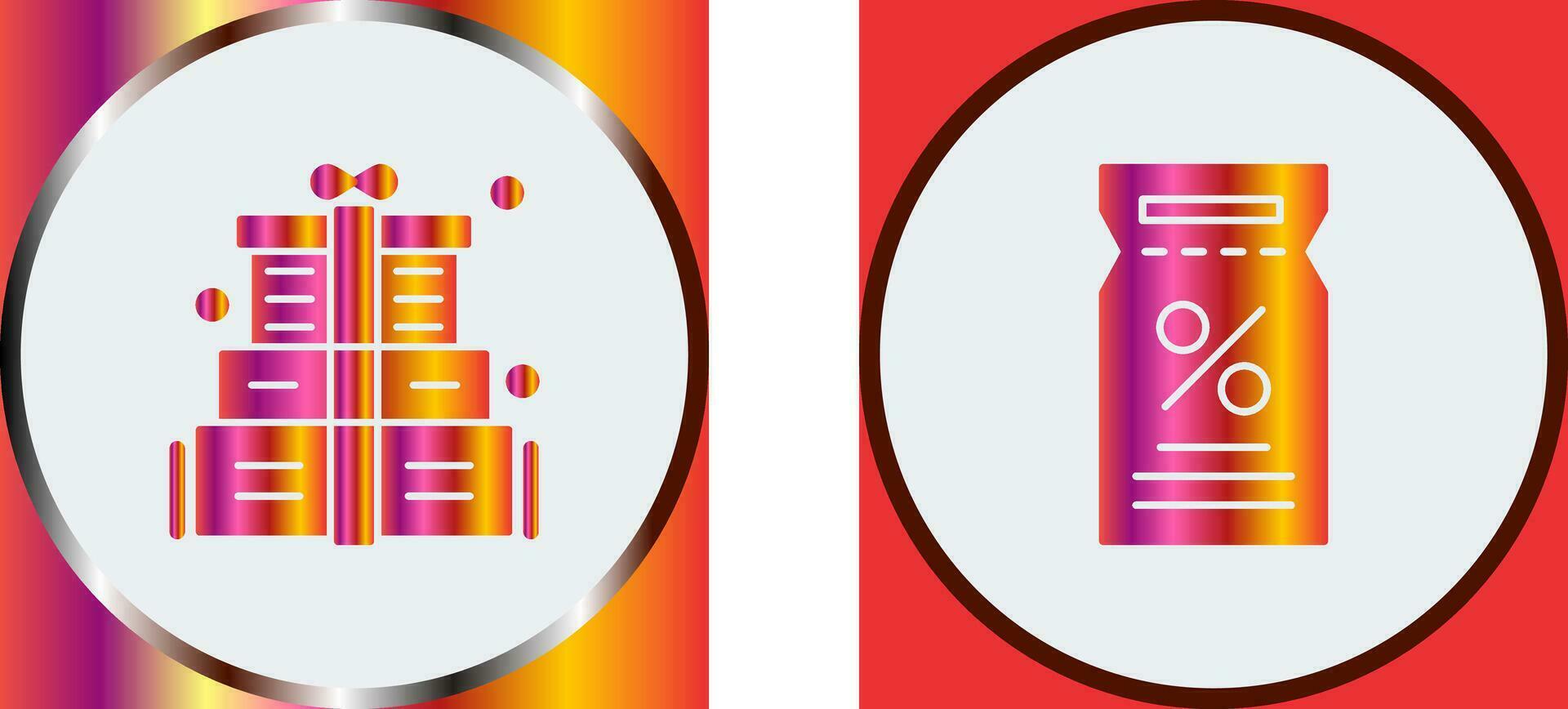 Gift Box and Discount Voucher Icon vector