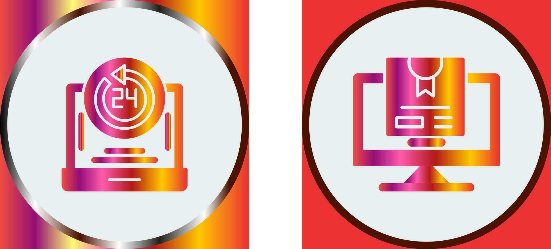 24h Support and New Lable Icon vector