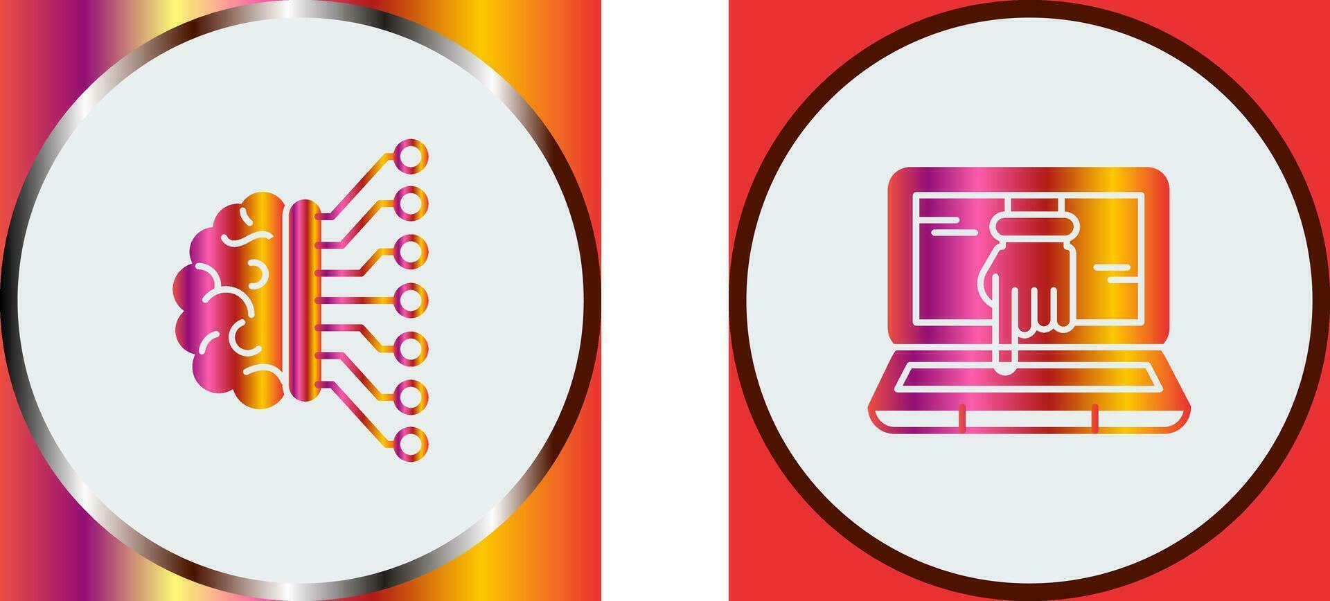 Machine Learning and Hacking Icon vector