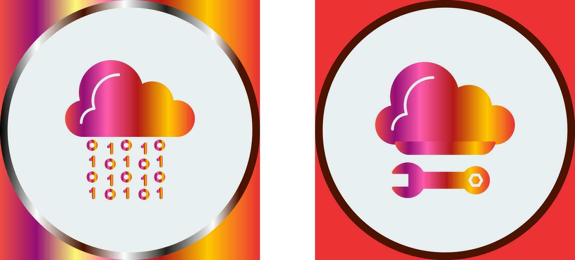 Cloud Coding and Cloud Computing Icon vector