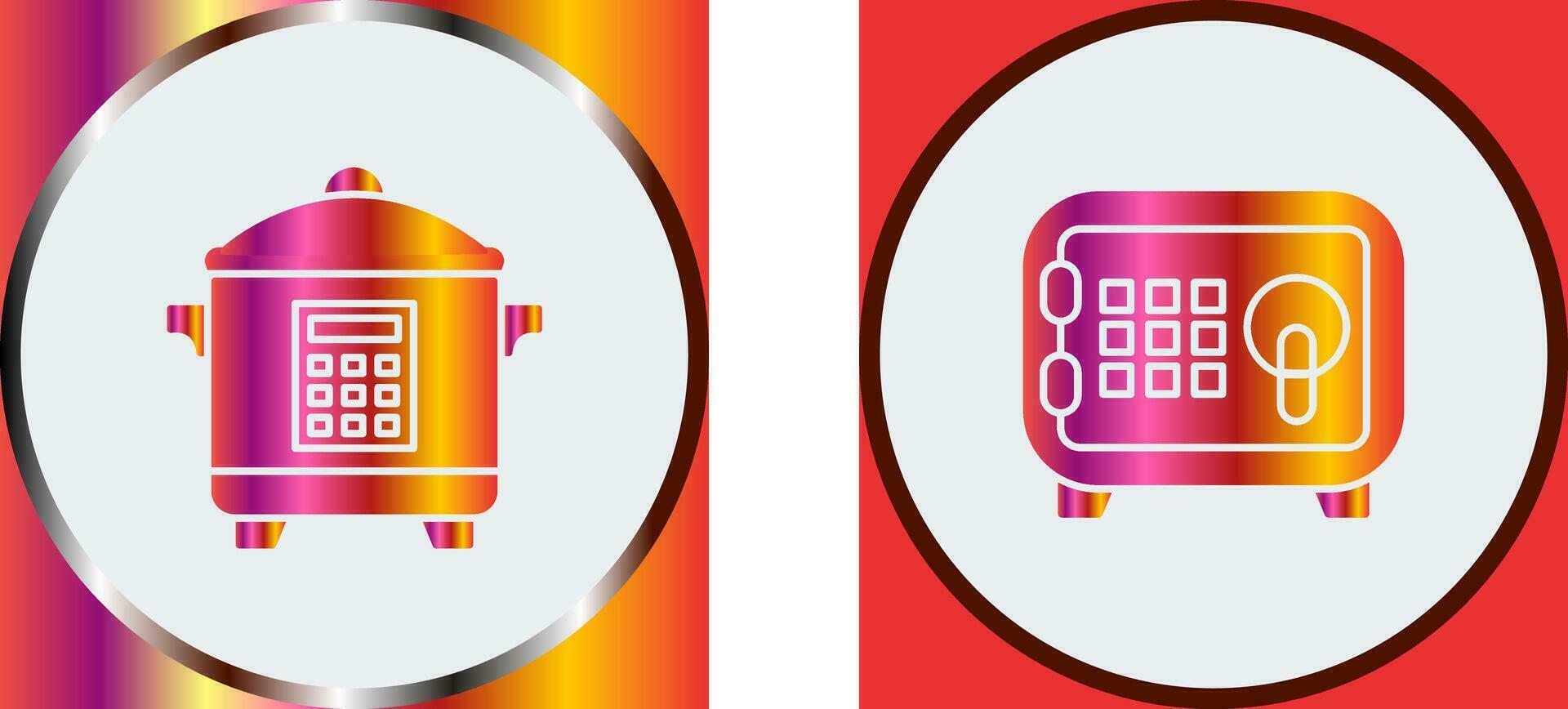 Cooker and Safe Box Icon vector