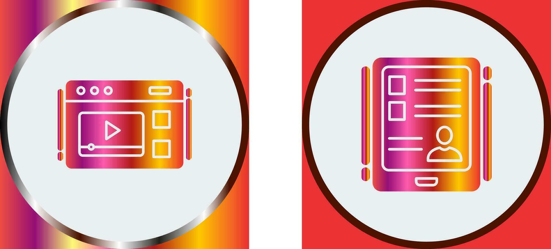 Video and Tablet Icon vector