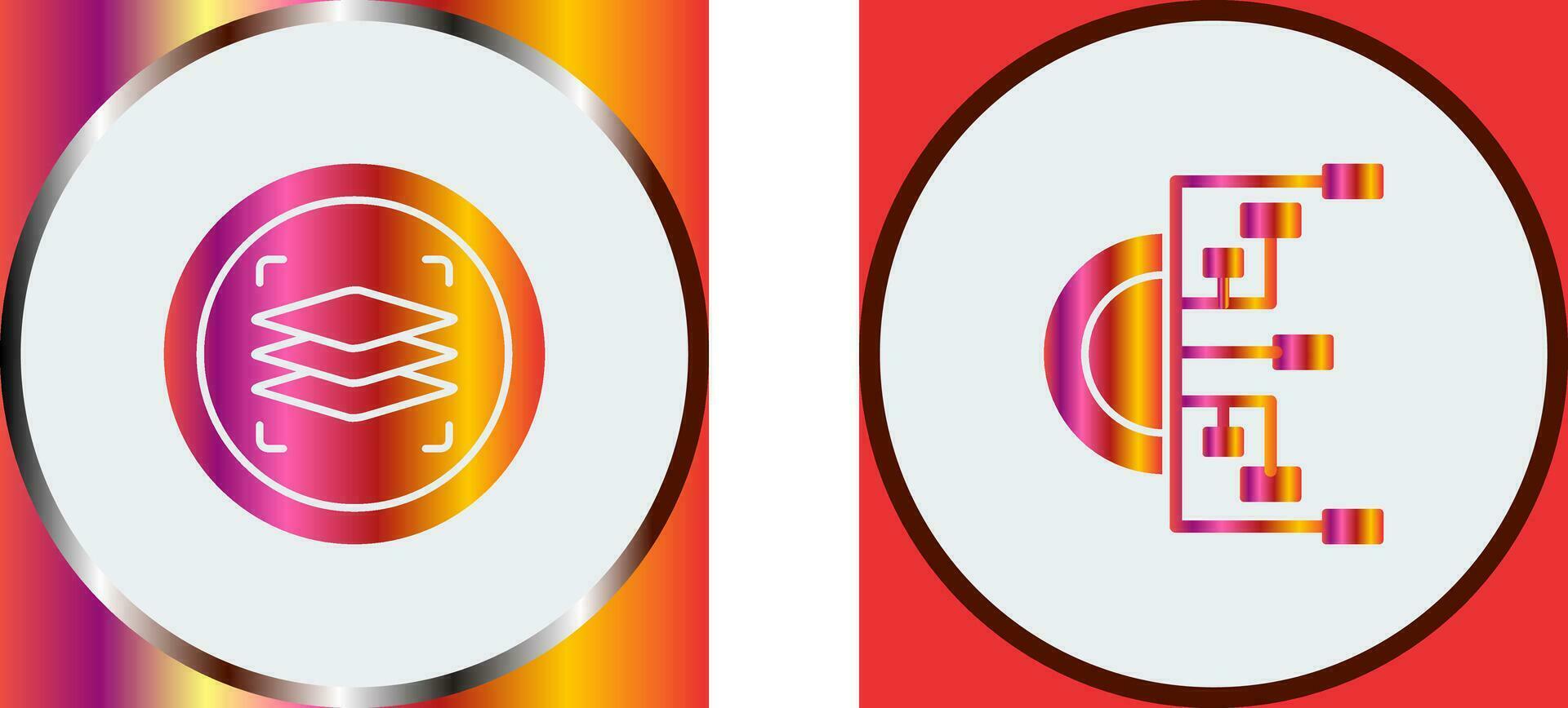 Layers and Flowchart Icon vector
