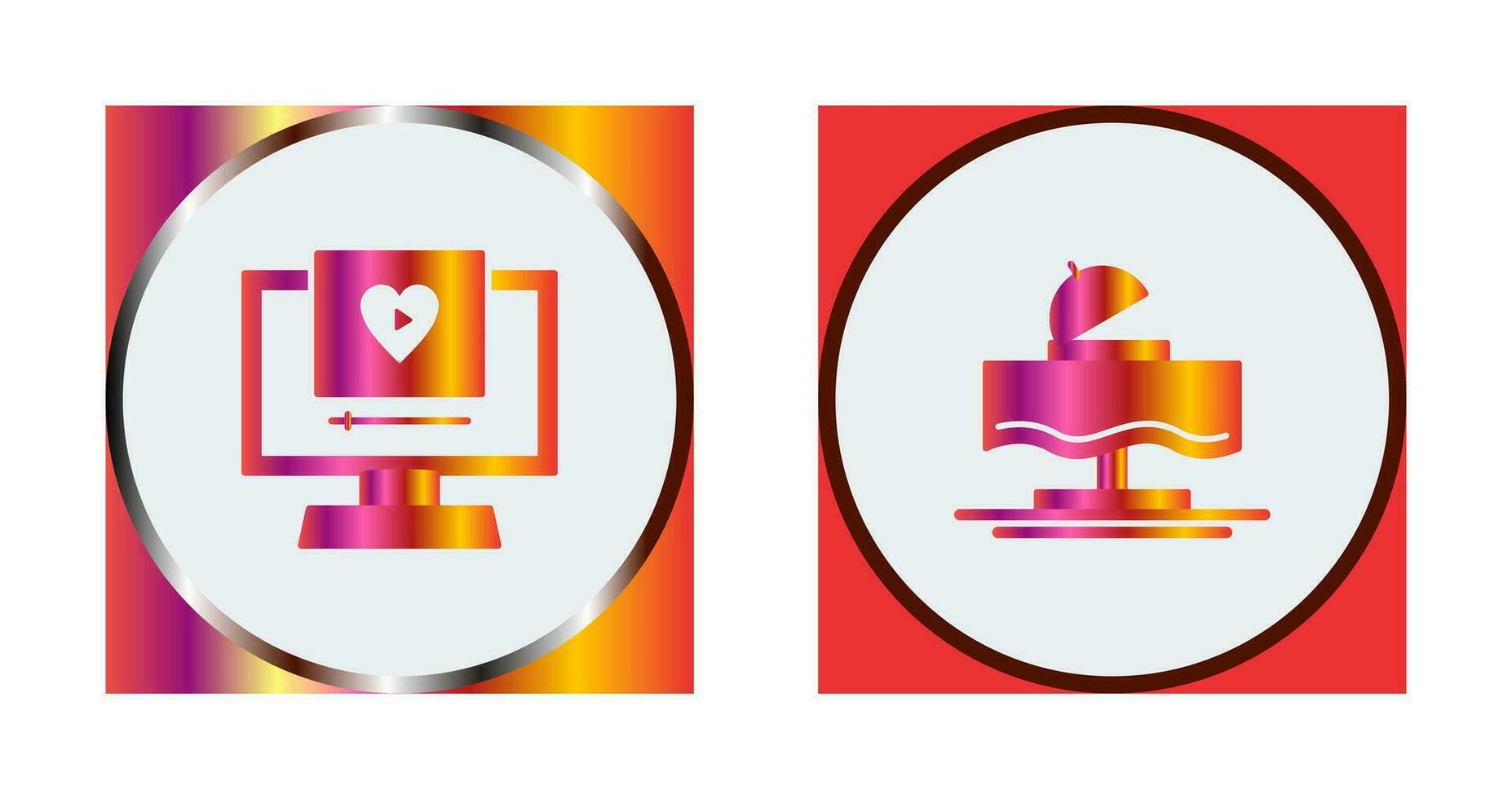 Wedding Video and Wedding Dinner Icon vector