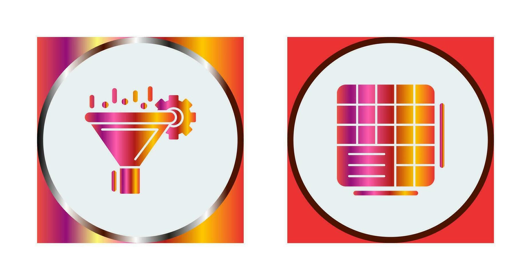 Filtering and Table Data Icon vector