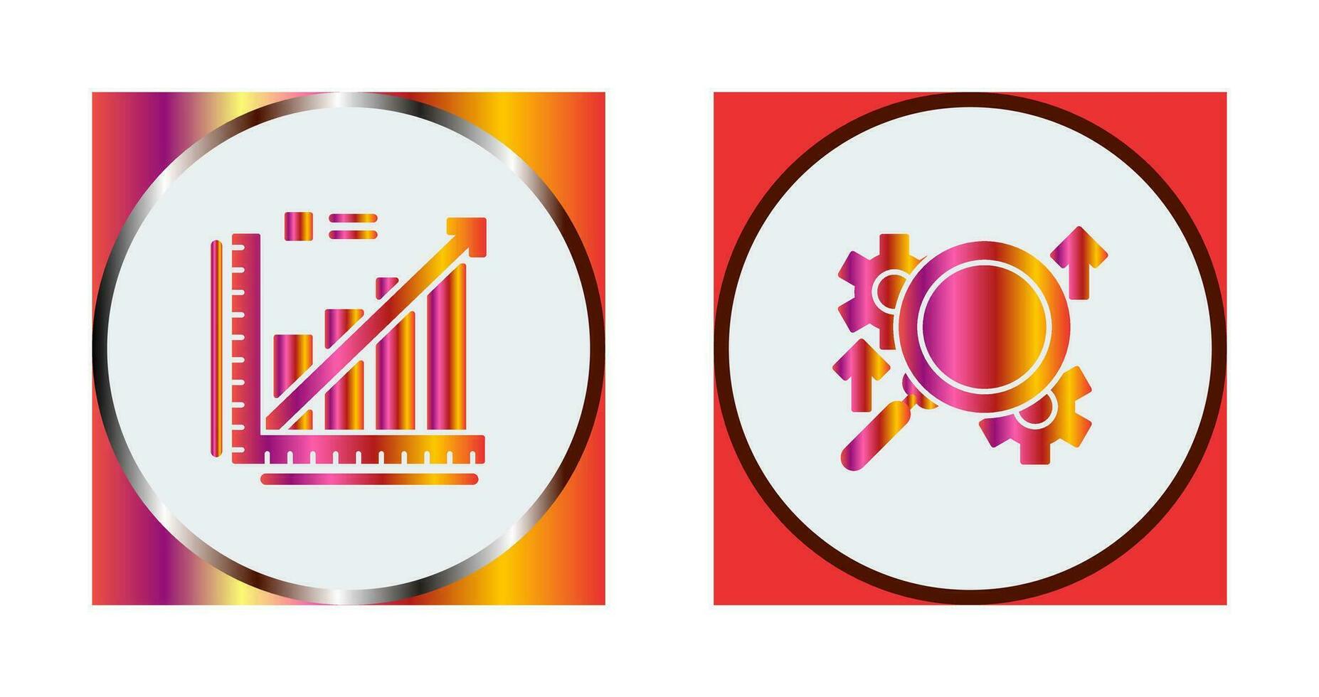 Line Graph and Search Icon vector