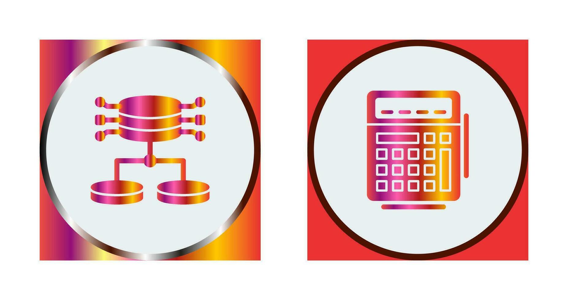Structured Data and Calculator Icon vector